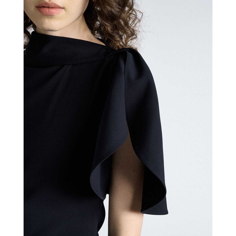 Cue Crepe Draped Neck Midi Dress image number 6
